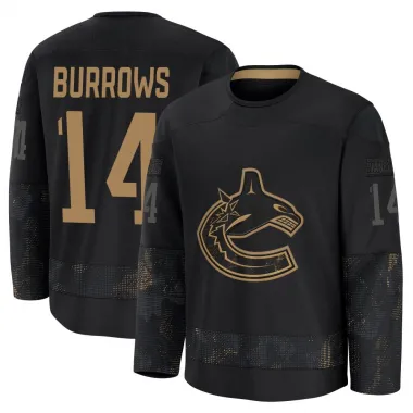 Black Men's Alex Burrows Premium Vancouver Canucks 2024 Military Appreciation Practice Jersey
