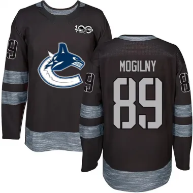 Black Men's Alexander Mogilny Authentic Vancouver Canucks 1917-2017 100th Anniversary Jersey