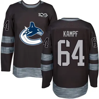 Black Men's David Kampf Authentic Vancouver Canucks 1917-2017 100th Anniversary Jersey
