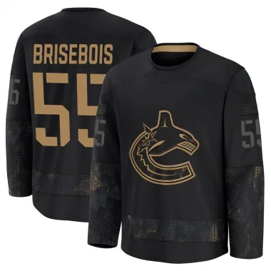 Black Men's Guillaume Brisebois Premium Vancouver Canucks 2024 Military Appreciation Practice Jersey