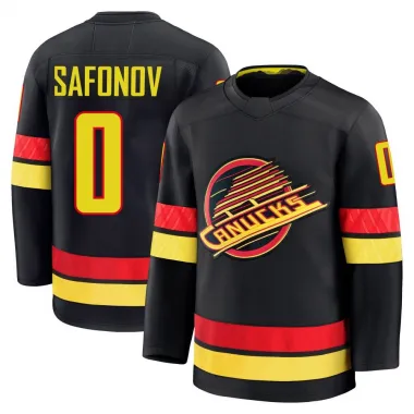 Black Men's Ilya Safonov Premium Vancouver Canucks Alternate Jersey