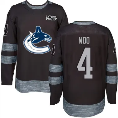 Black Men's Jett Woo Authentic Vancouver Canucks 1917-2017 100th Anniversary Jersey