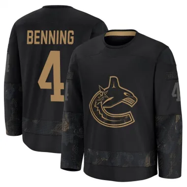 Black Men's Jim Benning Premium Vancouver Canucks 2024 Military Appreciation Practice Jersey