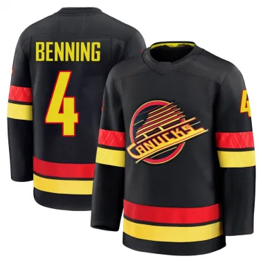 Black Men's Jim Benning Premium Vancouver Canucks Alternate Jersey