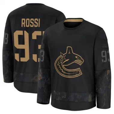 Black Men's Marco Rossi Premium Vancouver Canucks 2024 Military Appreciation Practice Jersey