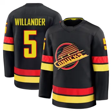 Black Men's Tom Willander Premium Vancouver Canucks Alternate Jersey