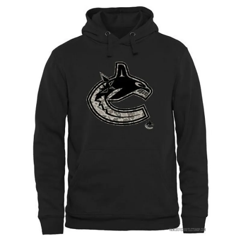 Black Men's Vancouver Canucks Rink Warrior Pullover Hoodie
