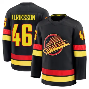 Black Men's Vilmer Alriksson Premium Vancouver Canucks Alternate Jersey