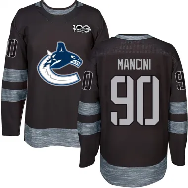 Black Men's Vittorio Mancini Authentic Vancouver Canucks 1917-2017 100th Anniversary Jersey
