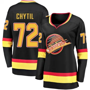 Black Women's Filip Chytil Breakaway Vancouver Canucks 2019/20 Flying Skate Premier Jersey