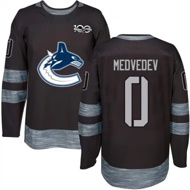 Black Youth Aleksei Medvedev Authentic Vancouver Canucks 1917-2017 100th Anniversary Jersey