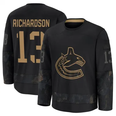 Black Youth Brad Richardson Premium Vancouver Canucks 2024 Military Appreciation Practice Jersey