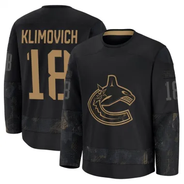 Black Youth Danila Klimovich Premium Vancouver Canucks 2024 Military Appreciation Practice Jersey
