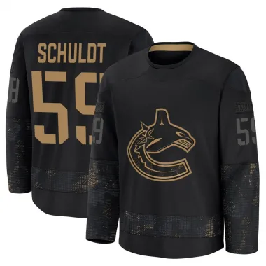 Black Youth Jimmy Schuldt Premium Vancouver Canucks 2024 Military Appreciation Practice Jersey