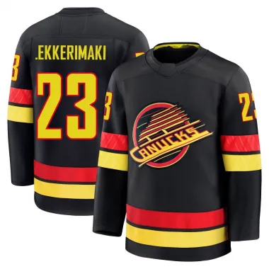 Black Youth Jonathan Lekkerimaki Premium Vancouver Canucks Alternate Jersey