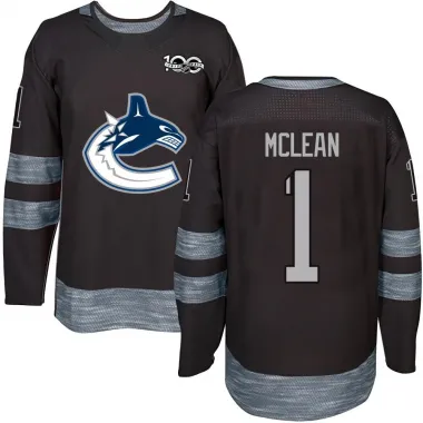 Black Youth Kirk Mclean Authentic Vancouver Canucks 1917-2017 100th Anniversary Jersey