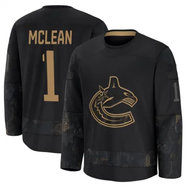 Black Youth Kirk Mclean Premium Vancouver Canucks 2024 Military Appreciation Practice Jersey
