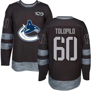 Black Youth Nikita Tolopilo Authentic Vancouver Canucks 1917-2017 100th Anniversary Jersey