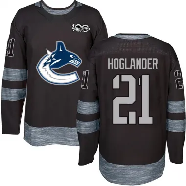 Black Youth Nils Hoglander Authentic Vancouver Canucks 1917-2017 100th Anniversary Jersey