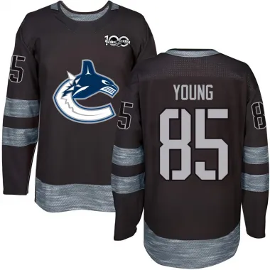 Black Youth Ty Young Authentic Vancouver Canucks 1917-2017 100th Anniversary Jersey