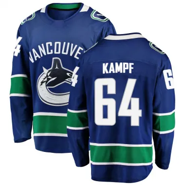 Blue Men's David Kampf Breakaway Vancouver Canucks Home Jersey