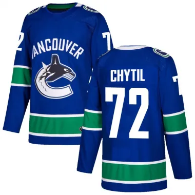 Blue Men's Filip Chytil Authentic Vancouver Canucks Home Jersey