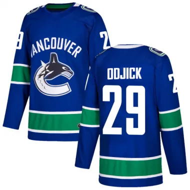 Blue Men's Gino Odjick Authentic Vancouver Canucks Home Jersey