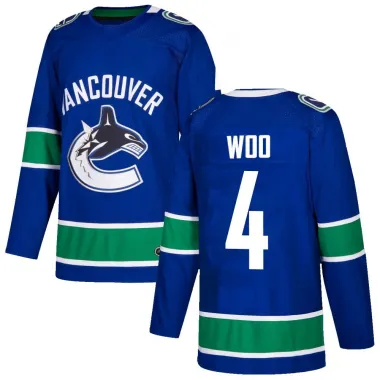Blue Men's Jett Woo Authentic Vancouver Canucks Home Jersey