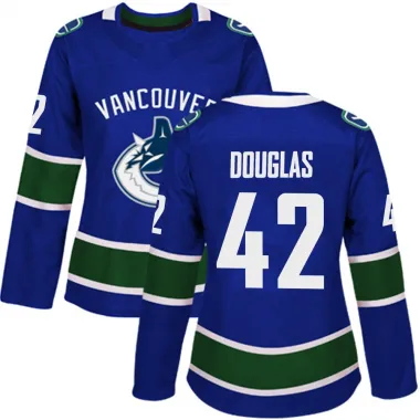 Blue Women's Curtis Douglas Authentic Vancouver Canucks Home Jersey