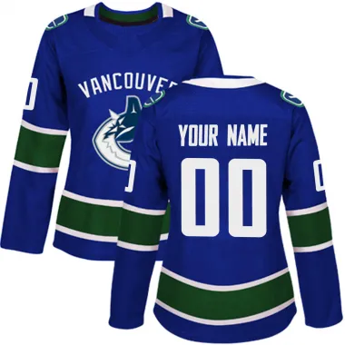 Blue Women's Custom Authentic Vancouver Canucks Home Jersey