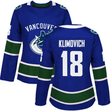Blue Women's Danila Klimovich Authentic Vancouver Canucks Home Jersey