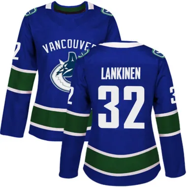 Blue Women's Kevin Lankinen Authentic Vancouver Canucks Home Jersey