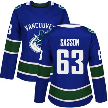 Blue Women's Max Sasson Authentic Vancouver Canucks Home Jersey