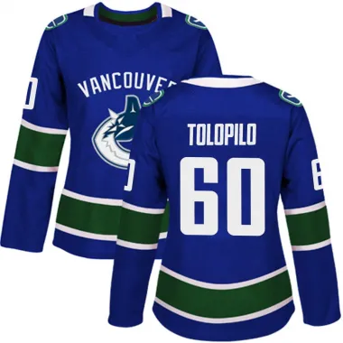 Blue Women's Nikita Tolopilo Authentic Vancouver Canucks Home Jersey