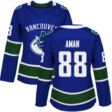 Blue Women's Nils Aman Authentic Vancouver Canucks Home Jersey