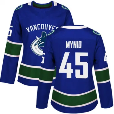 Blue Women's Sawyer Mynio Authentic Vancouver Canucks Home Jersey