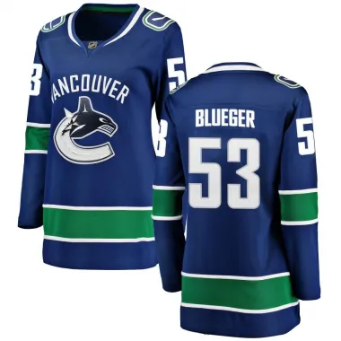 Blue Women's Teddy Blueger Breakaway Vancouver Canucks Home Jersey