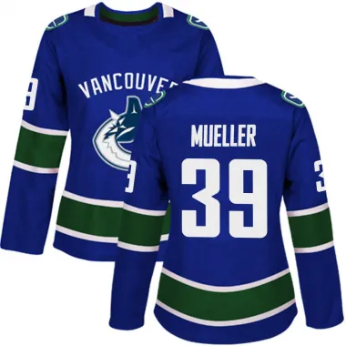 Blue Women's Ty Mueller Authentic Vancouver Canucks Home Jersey