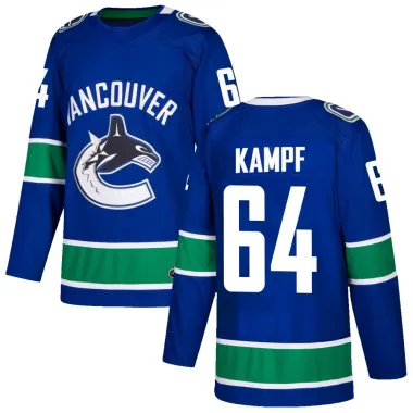 Blue Youth David Kampf Authentic Vancouver Canucks Home Jersey