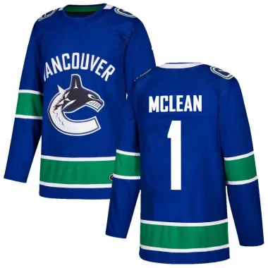 Blue Youth Kirk Mclean Authentic Vancouver Canucks Home Jersey