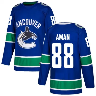 Blue Youth Nils Aman Authentic Vancouver Canucks Home Jersey
