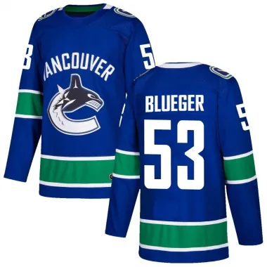 Blue Youth Teddy Blueger Authentic Vancouver Canucks Home Jersey