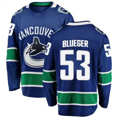 Blue Youth Teddy Blueger Breakaway Vancouver Canucks Home Jersey