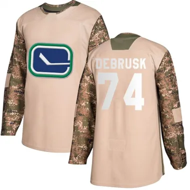 Camo Men's Jake DeBrusk Authentic Vancouver Canucks Veterans Day Practice Jersey