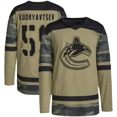 Camo Men's Kirill Kudryavtsev Authentic Vancouver Canucks Military Appreciation Practice Jersey