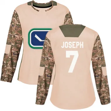 Camo Women's Pierre-Olivier Joseph Authentic Vancouver Canucks Veterans Day Practice Jersey