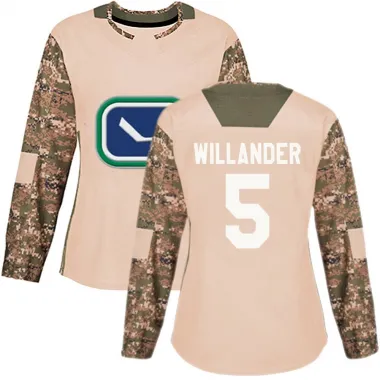 Camo Women's Tom Willander Authentic Vancouver Canucks Veterans Day Practice Jersey