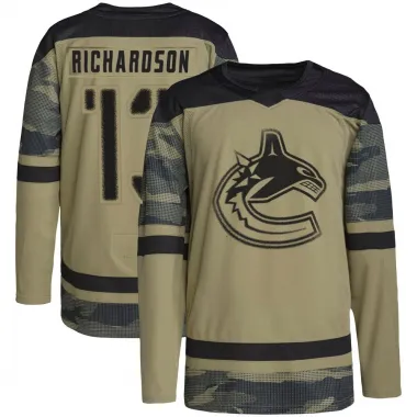 Camo Youth Brad Richardson Authentic Vancouver Canucks Military Appreciation Practice Jersey