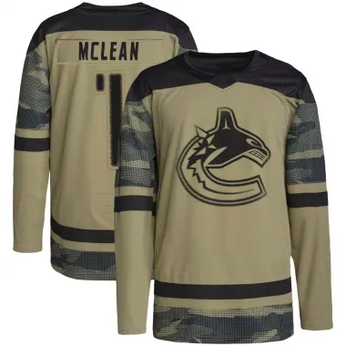 Camo Youth Kirk Mclean Authentic Vancouver Canucks Military Appreciation Practice Jersey