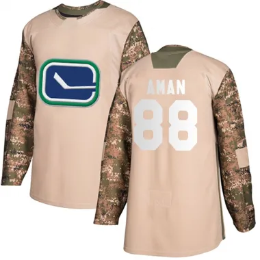 Camo Youth Nils Aman Authentic Vancouver Canucks Veterans Day Practice Jersey